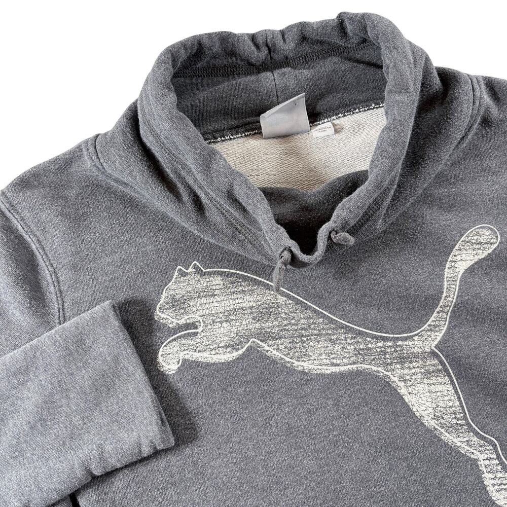Puma Grey Women's Sweatshirt with Pockets‎ and Large Puma on the front. Sz L